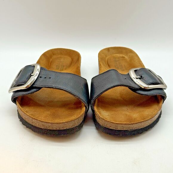Naot Maryland Soft Leather Slides Men\'s 9 - EU 42 Black Big Buckle Cork Sandals main image 10